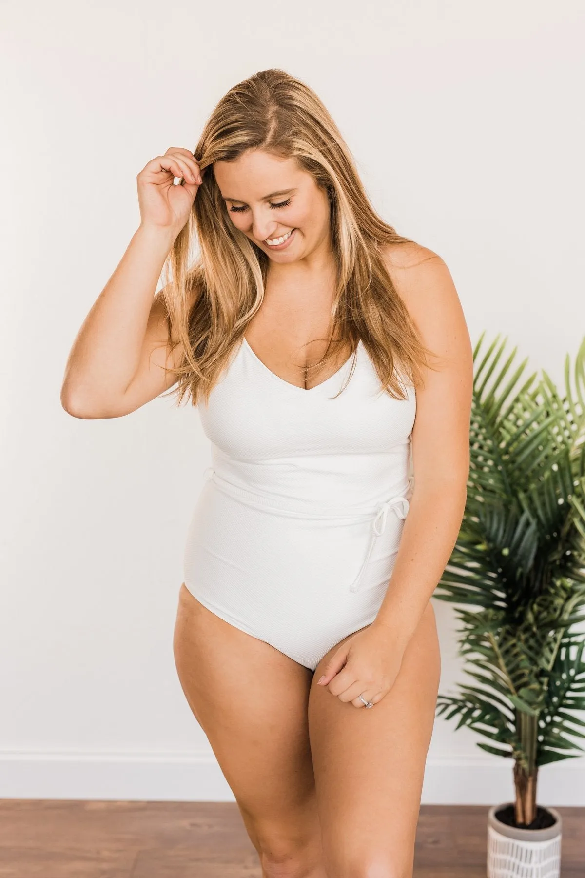 Sunbathing Beauty One-Piece Swimsuit- Off-White