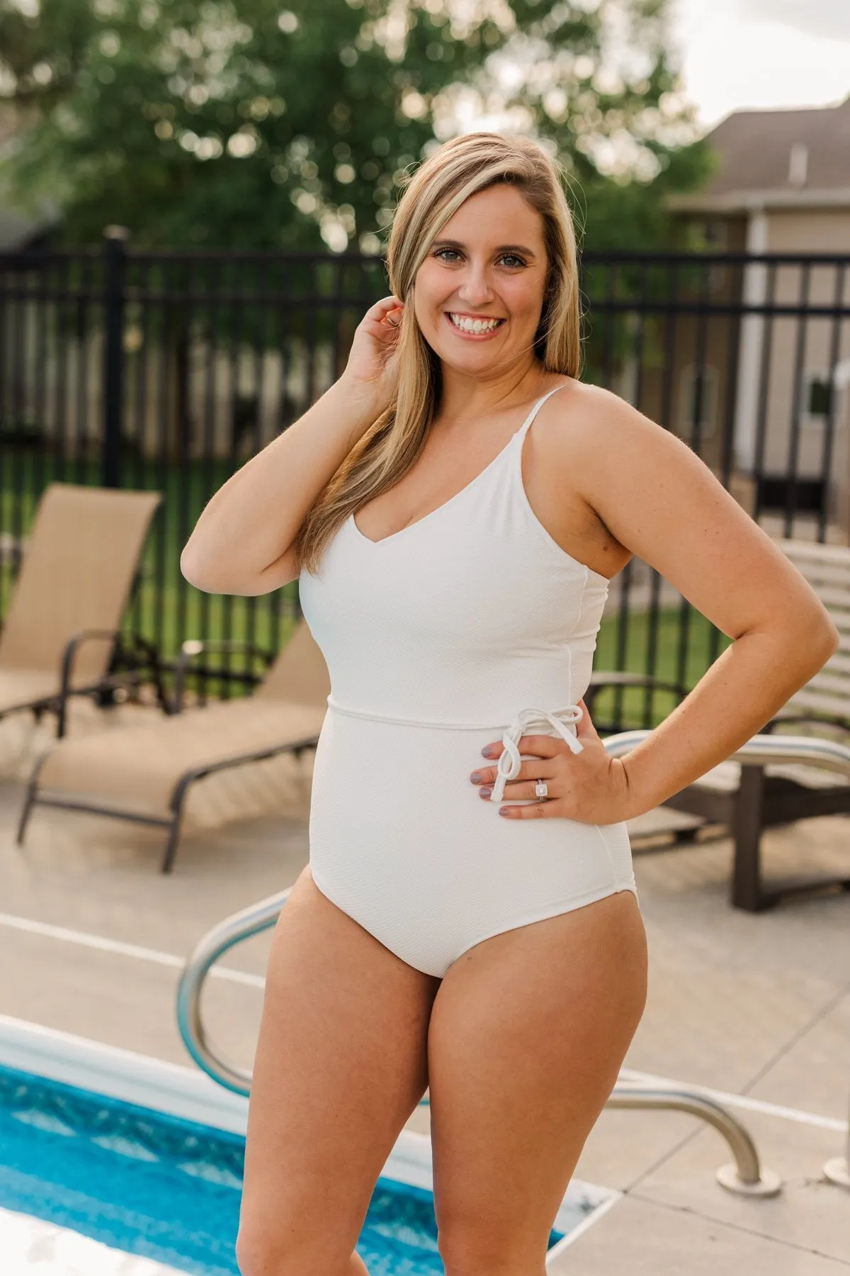 Sunbathing Beauty One-Piece Swimsuit- Off-White