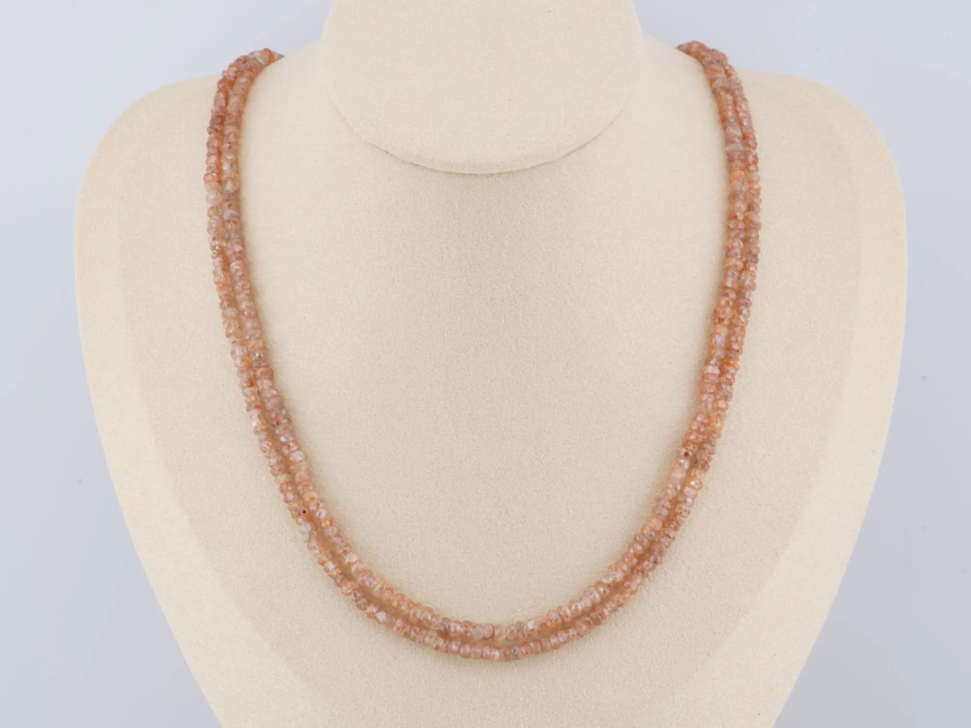 Super Sparkly Faceted Zircon Bead Necklace with 14K Gold Filled Closure P1076