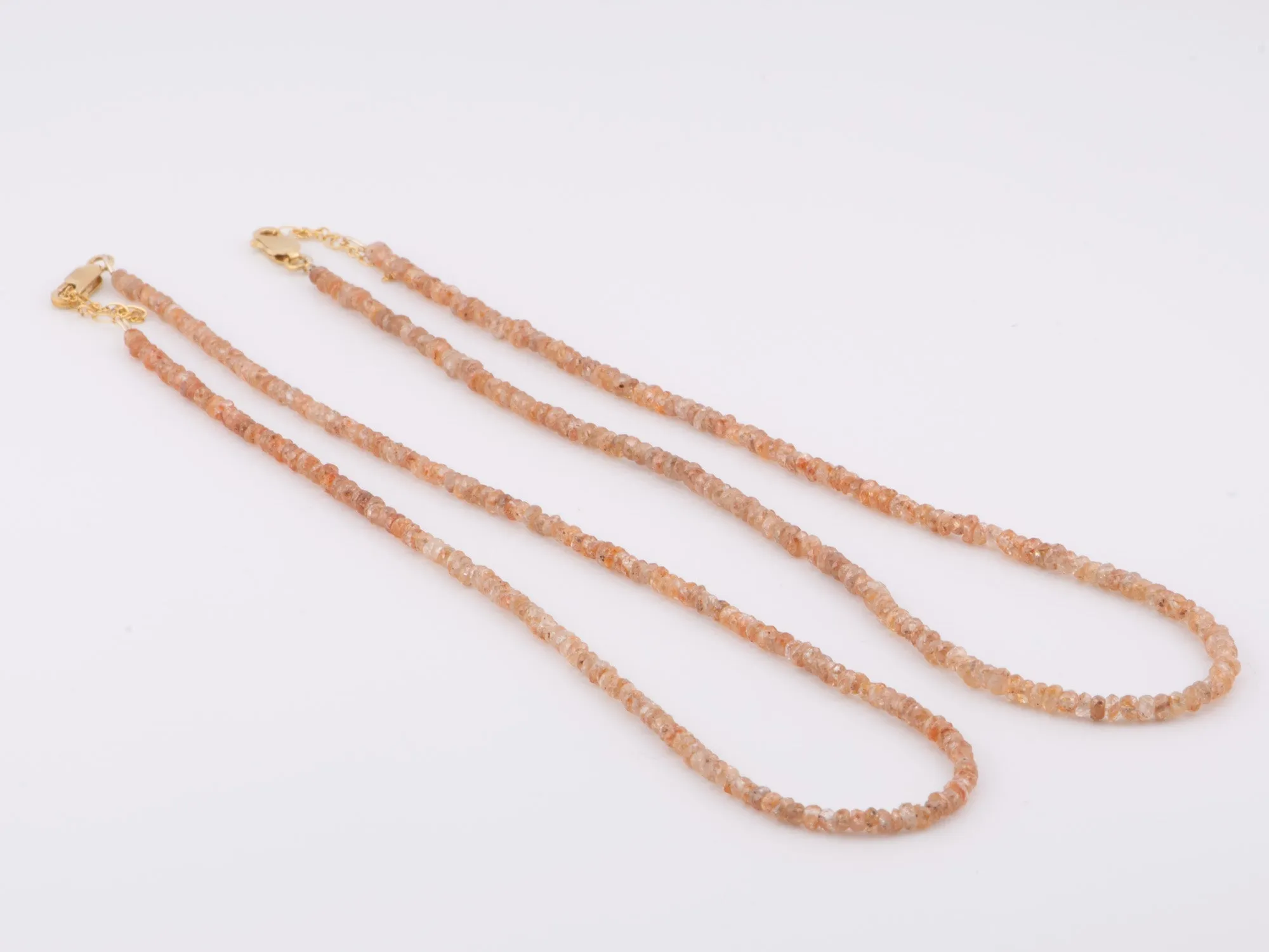 Super Sparkly Faceted Zircon Bead Necklace with 14K Gold Filled Closure P1076