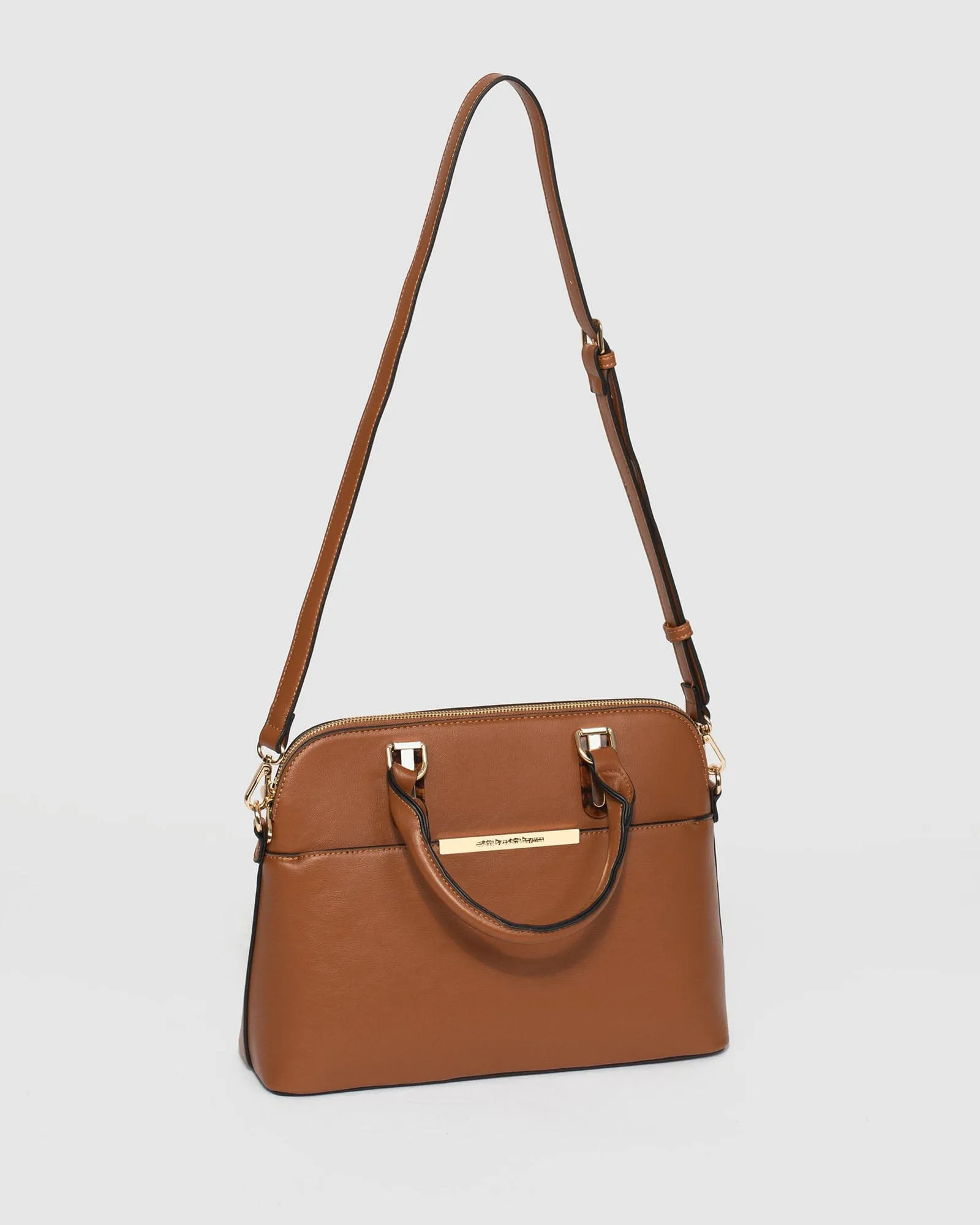 Tan Zion Plate Med Tote Bag