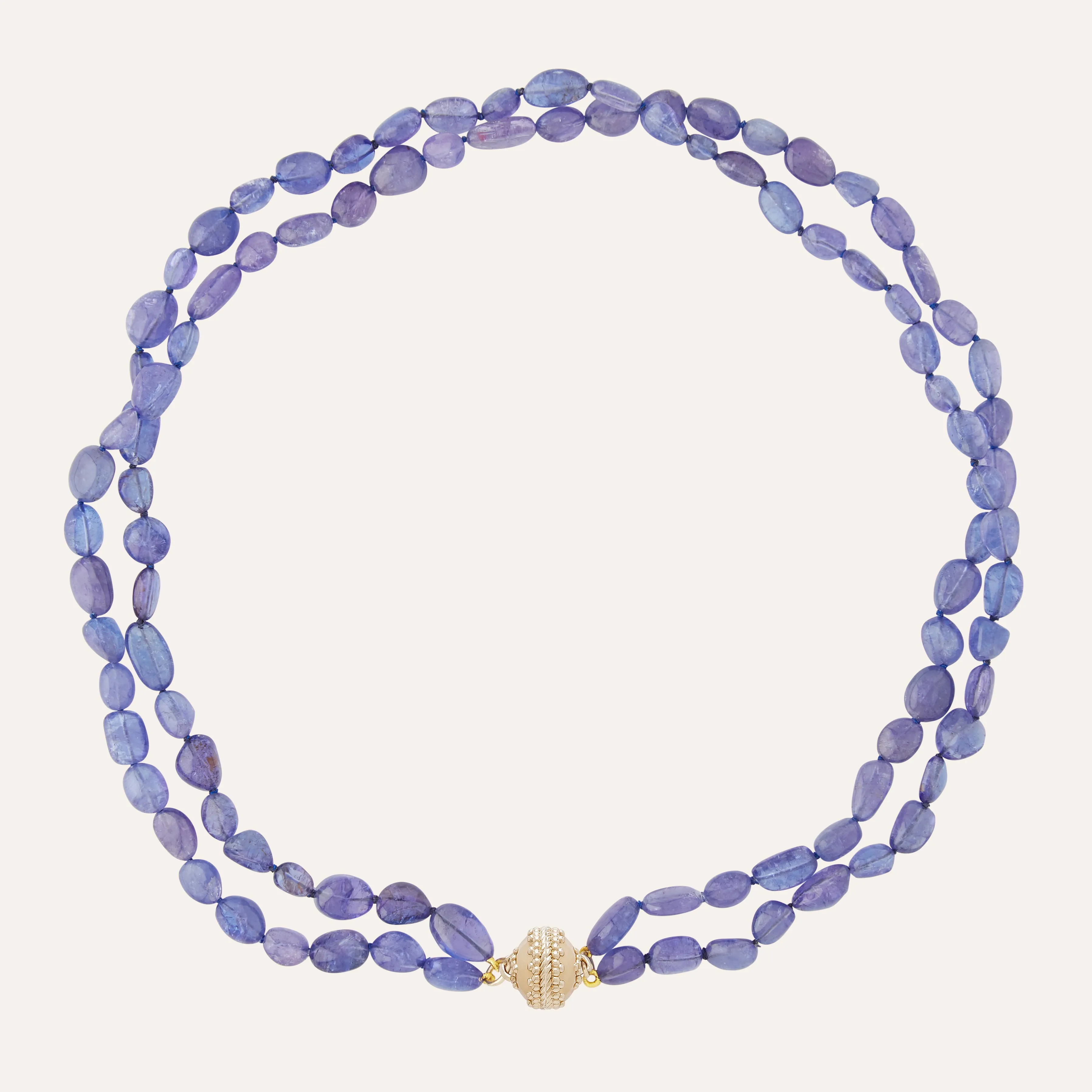 Tanzanite Tumbled Double Strand Necklace