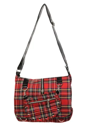 Tartan Messenger Bag-Red Tartan