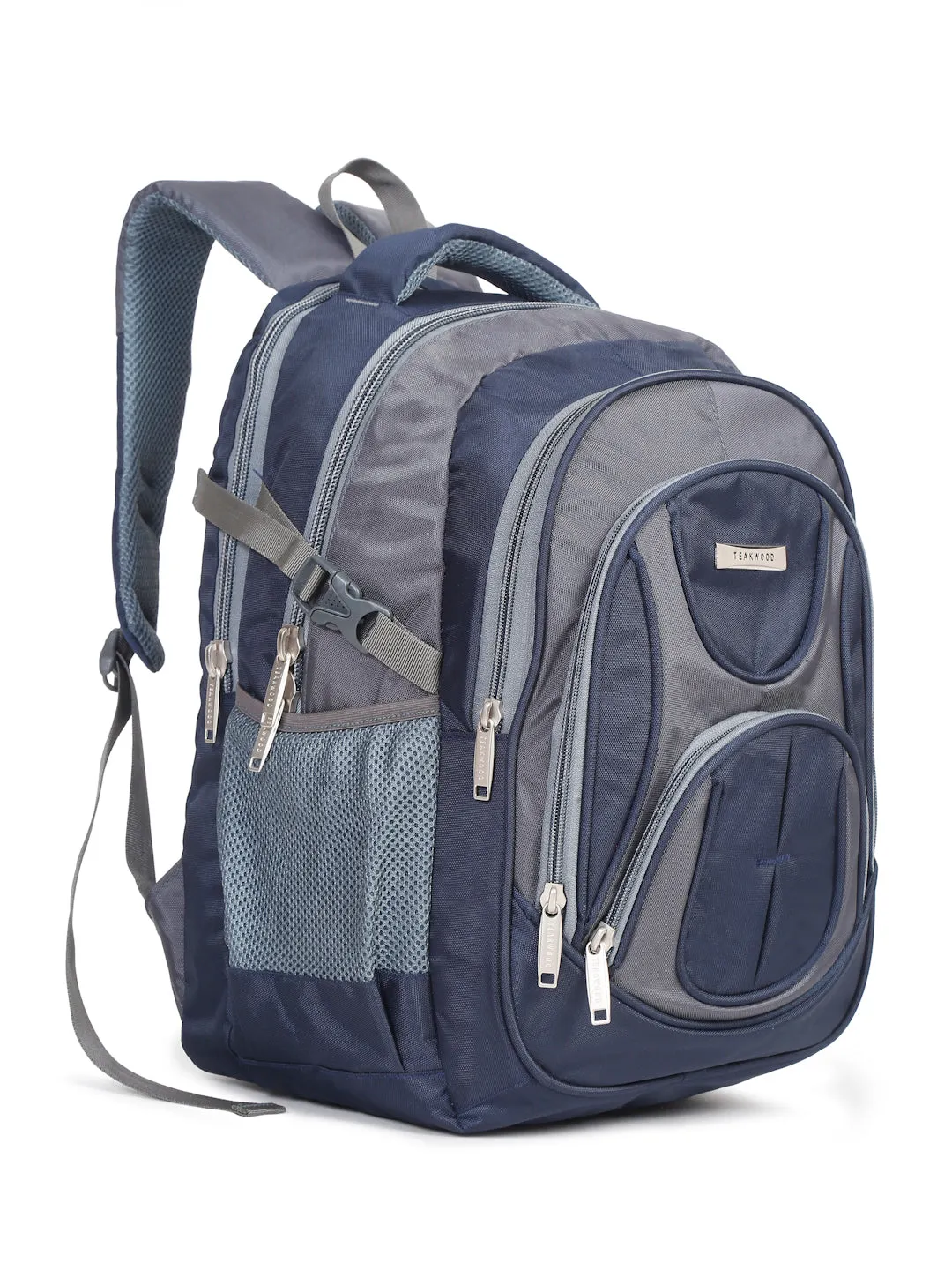 Teakwood Leather Unisex Solid Navy Blue 34L Medium Backpack