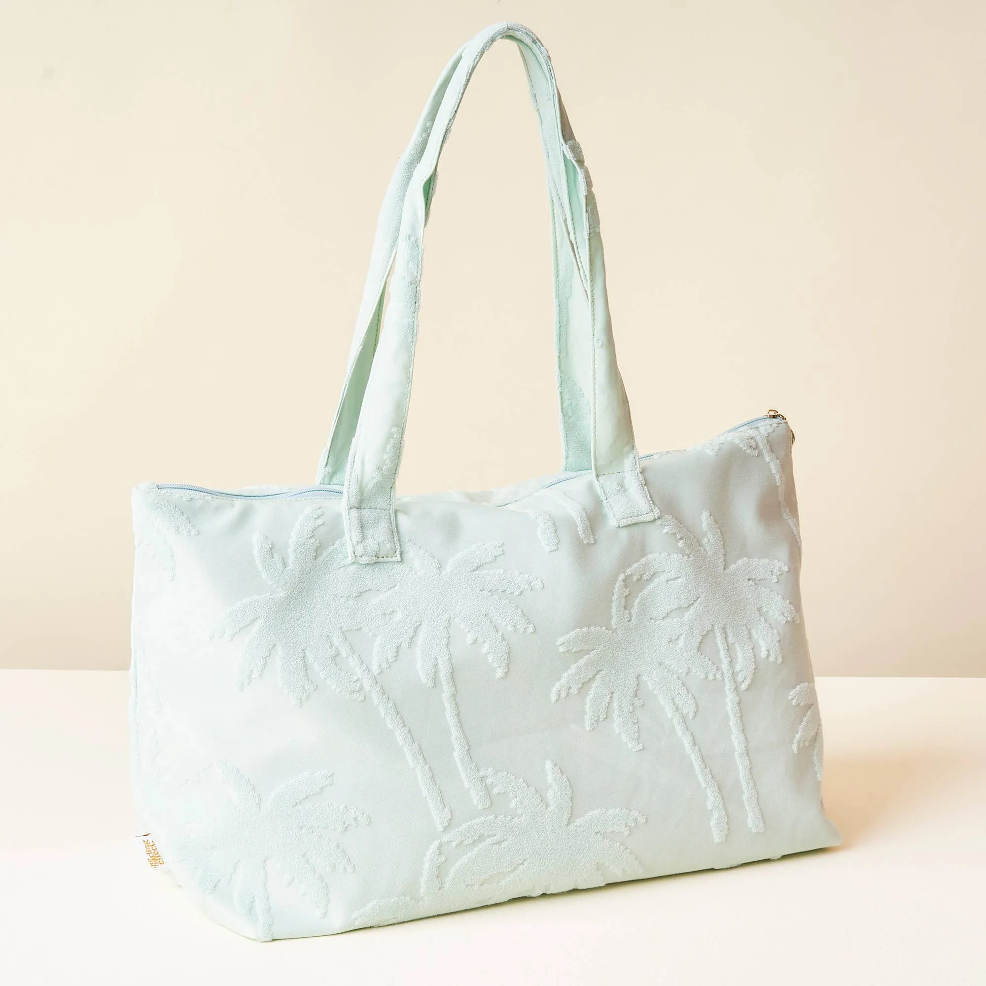 Terry Tote- Aqua Palm