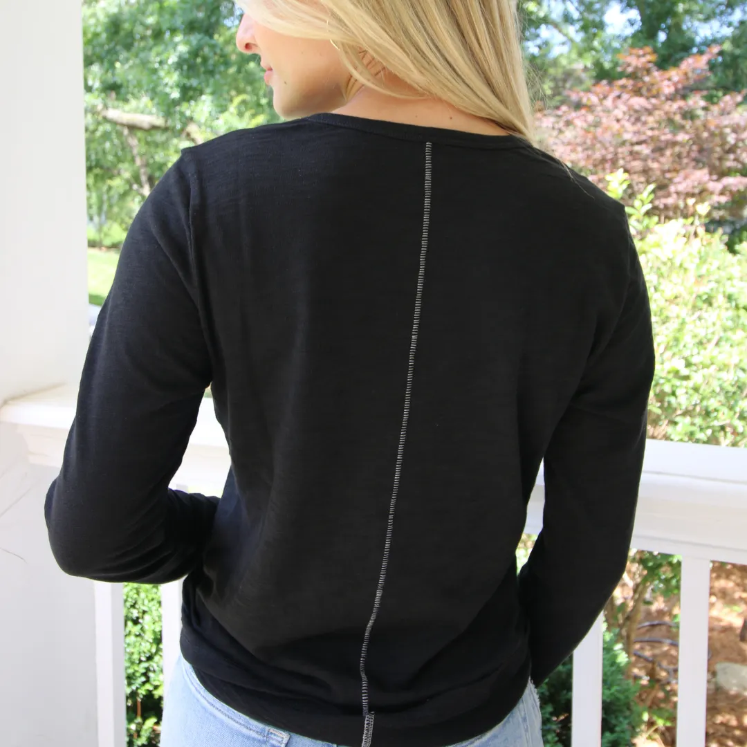 The Classic Tee in Black - Long Sleeve