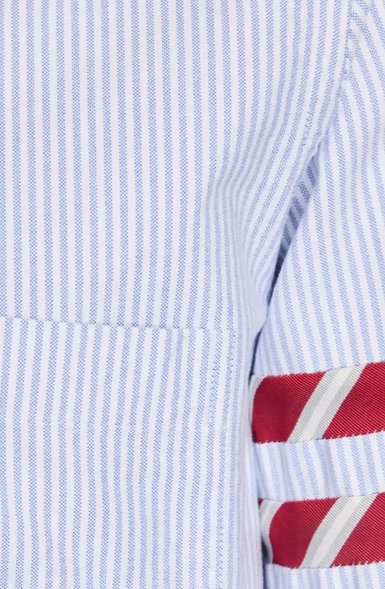 THOM BROWNE  |Stripes Long Sleeves Cotton Logo Designers Shirts