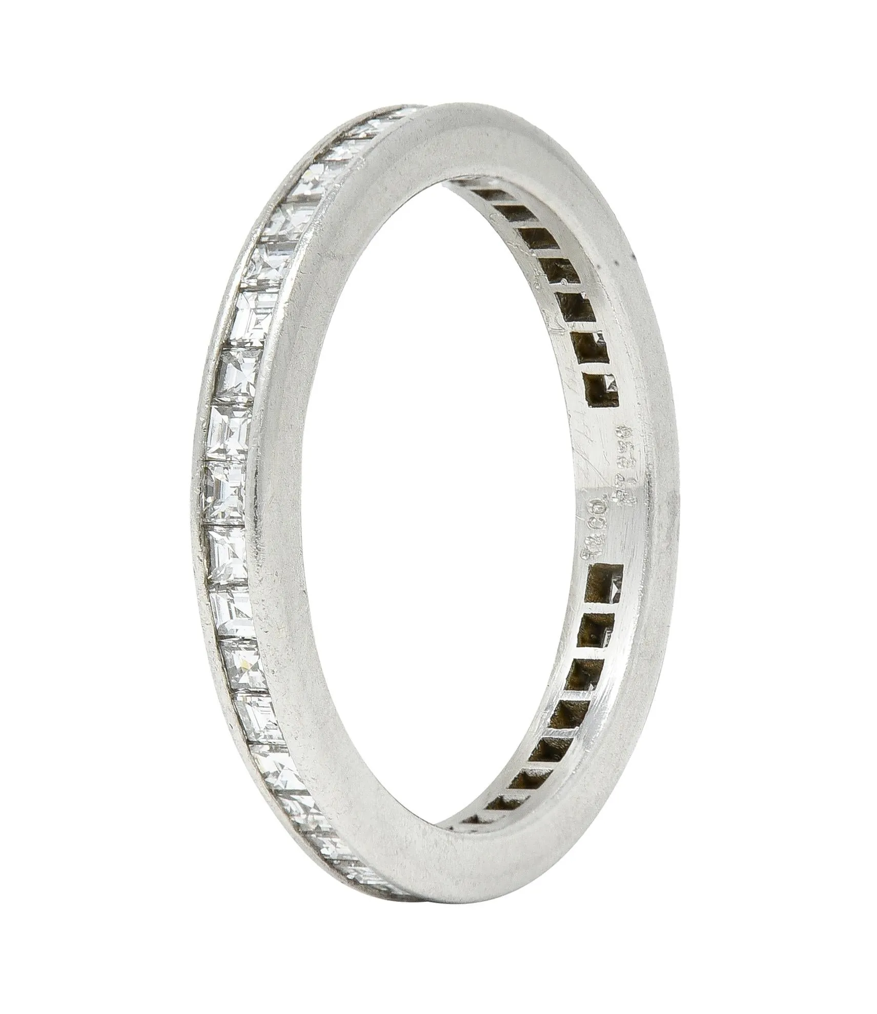 Tiffany & Co. Mid-Century 0.82 CTW Step-Cut Diamond Platinum Eternity Band Ring