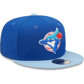 Toronto Blue Jays Cooperstown Green Bottom Light Blue Letter Arch 9Fifty Snapback Cap | Back Word Arch Royal Blue 9Fifty