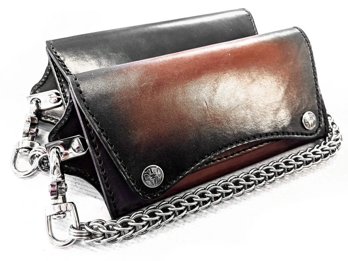 Trucker Trifold Leather Chain Wallet