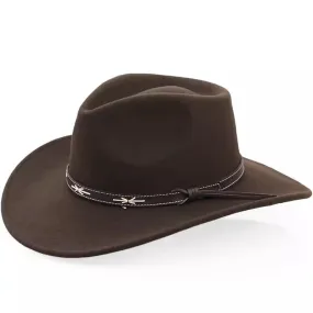 Unisex Casual Solid Western Style Wrinkle-proof Woollen Fedora Hat