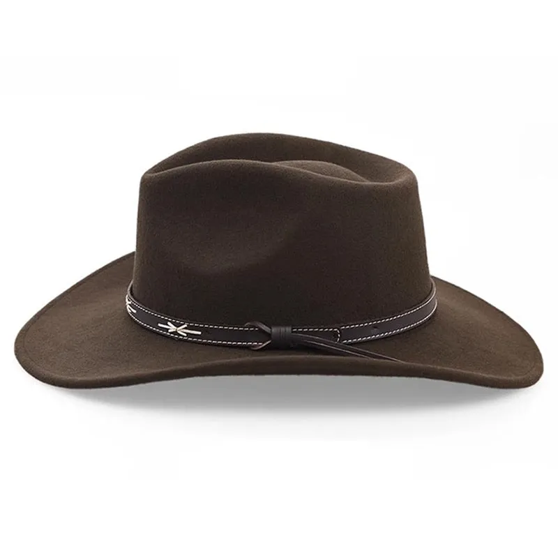 Unisex Casual Solid Western Style Wrinkle-proof Woollen Fedora Hat