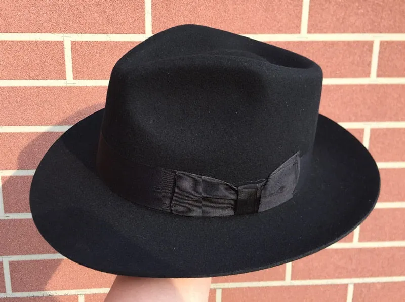 Unisex Classic Solid Wool Gangster Mobster Michael Jackson Fedora Hat