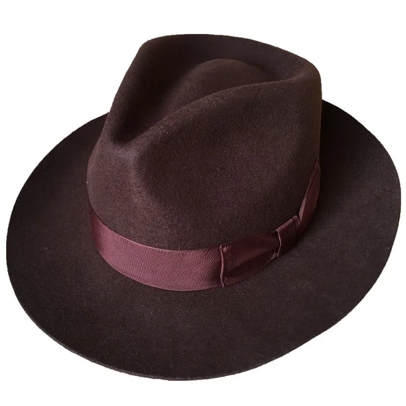 Unisex Classic Solid Wool Gangster Mobster Michael Jackson Fedora Hat