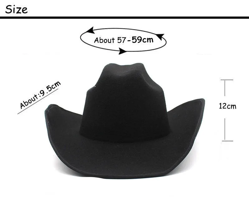 Unisex Formal Bull Head Decor Wide Brim Western Jazz Cowboy Hat