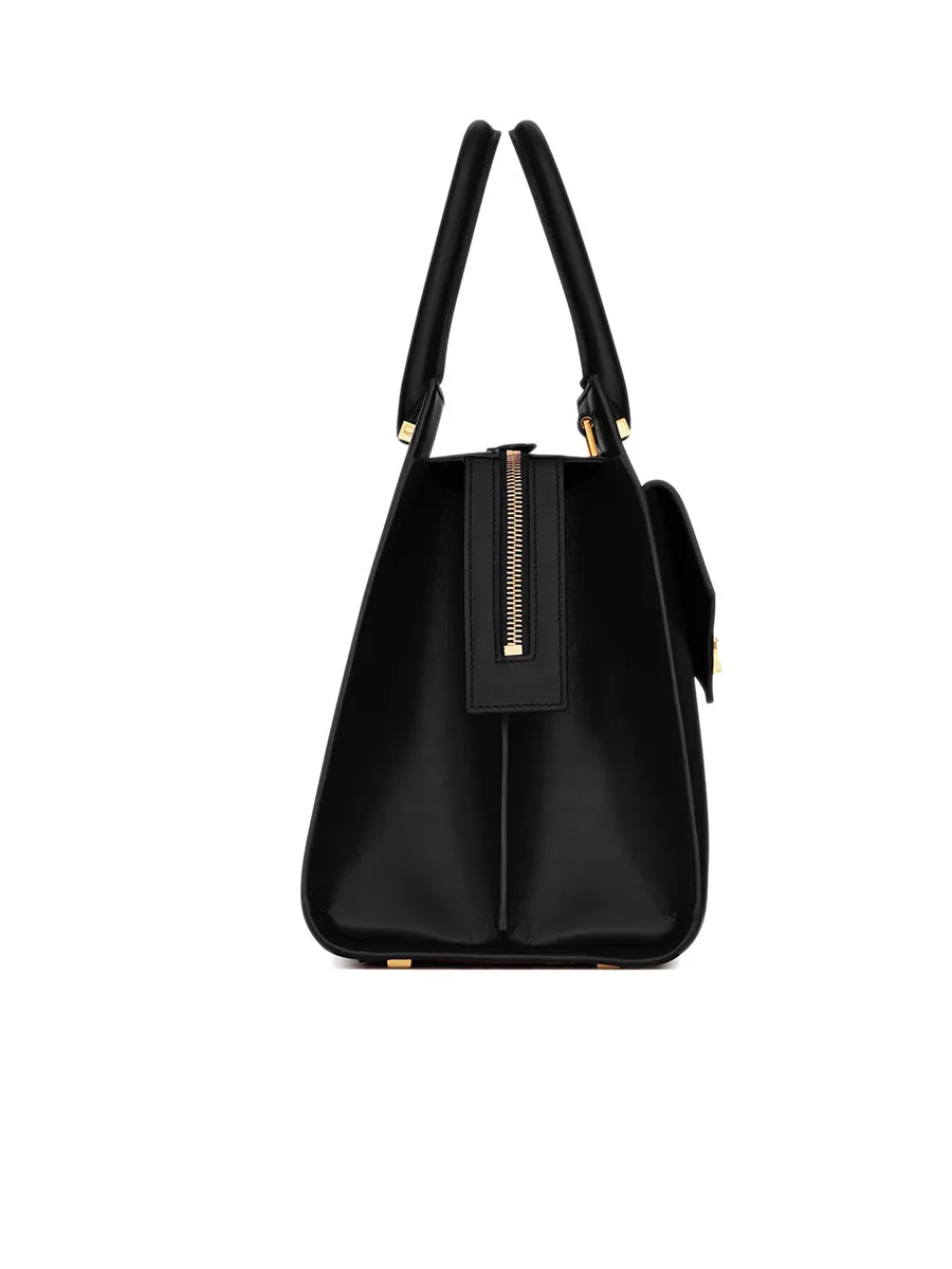 Uptown Medium Tote in Box Saint Laurent Leather