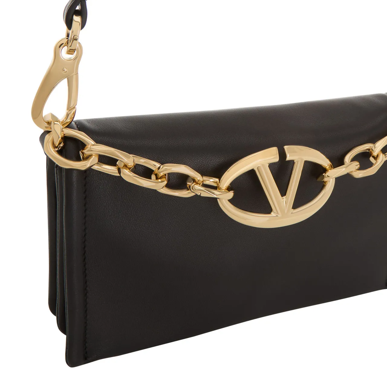 VALENTINO GARAVANI V-Logo Chain Mini Clutch - Nero