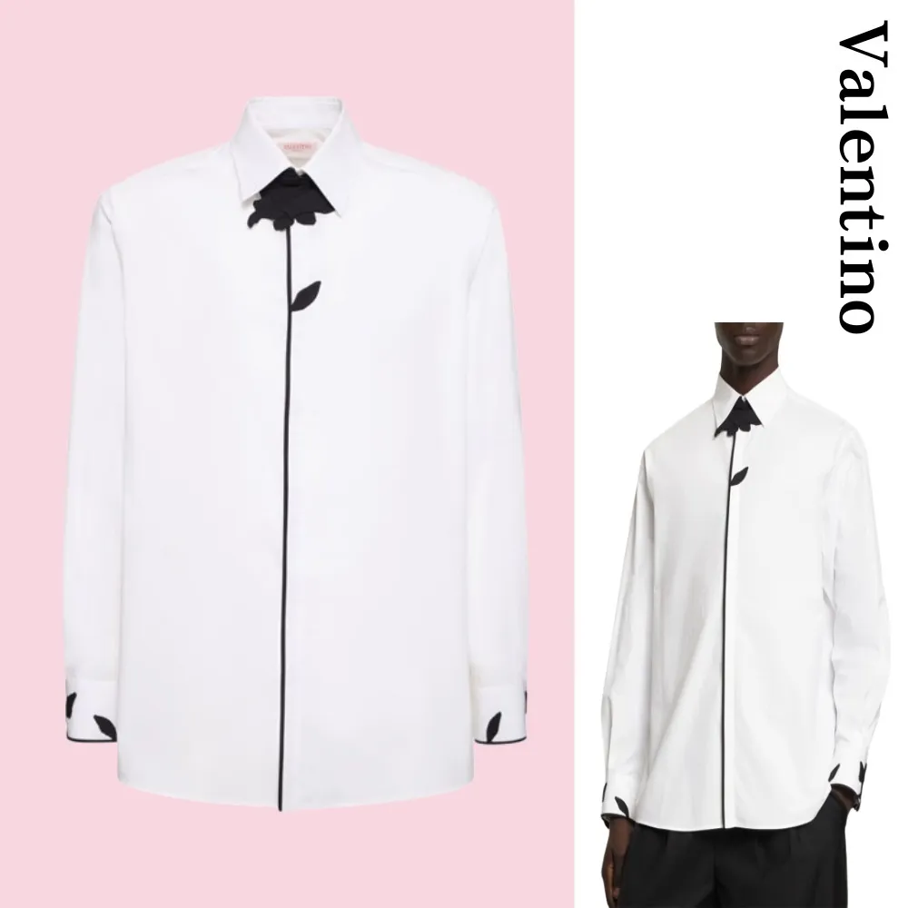 VALENTINO  |Long Sleeves Cotton Bridal Luxury Outlet Shirts