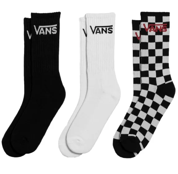 Vans Classic Crew 3 Pack Socks - Multiple Colours