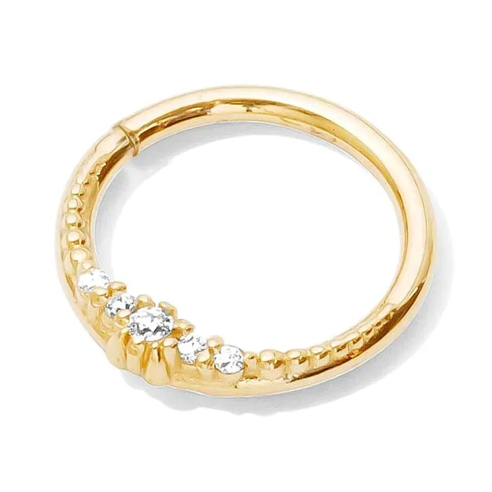 Venus Continuous Ring in Gold with Gemstones