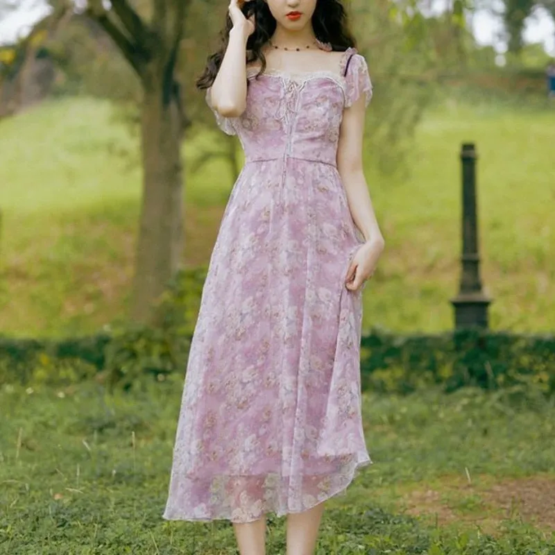 Venus Rainglow Vintage-Floral Princess Dress