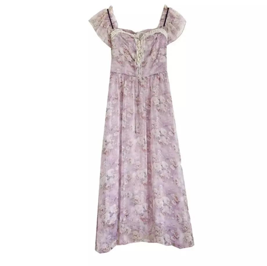 Venus Rainglow Vintage-Floral Princess Dress