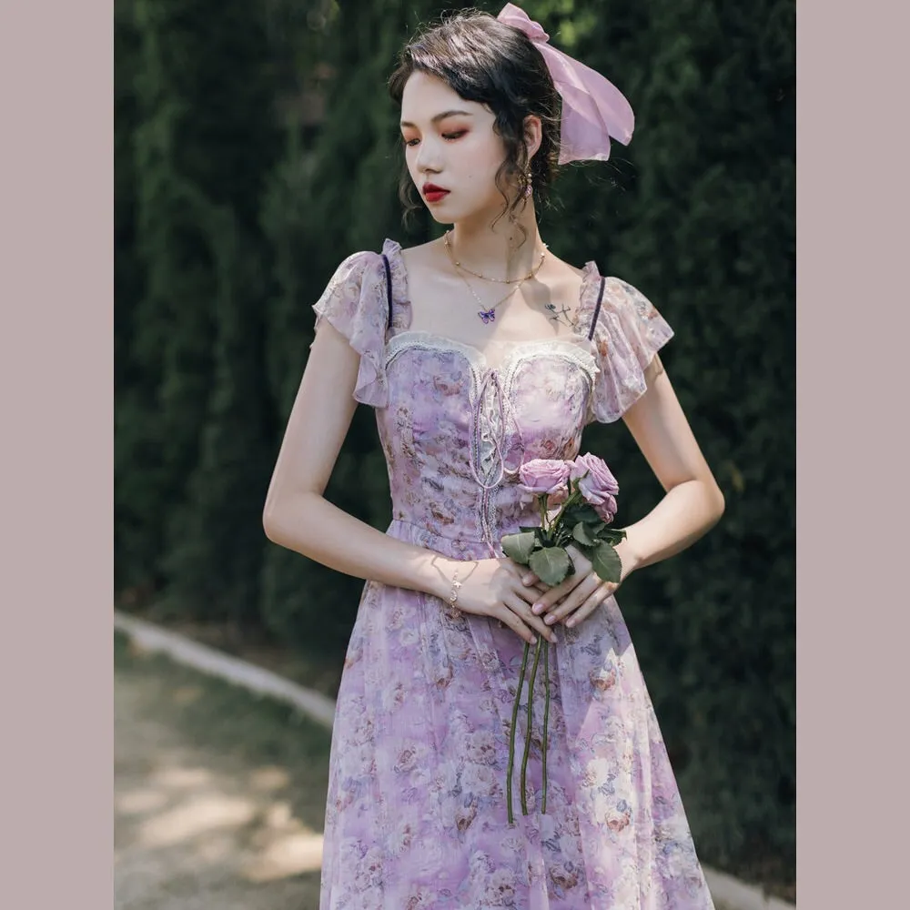 Venus Rainglow Vintage-Floral Princess Dress