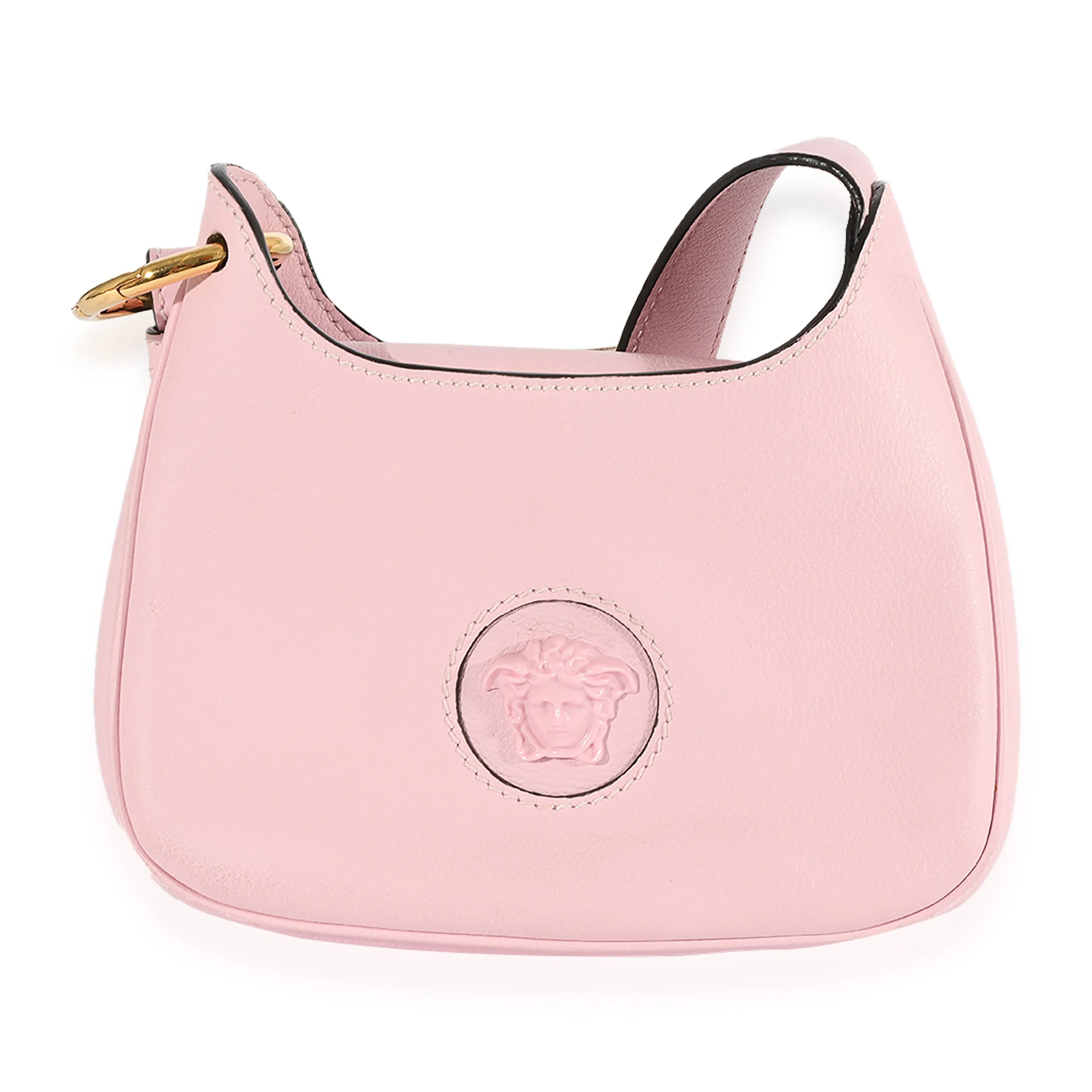 Versace Pale Pink Grained Leather Medusa Crossbody