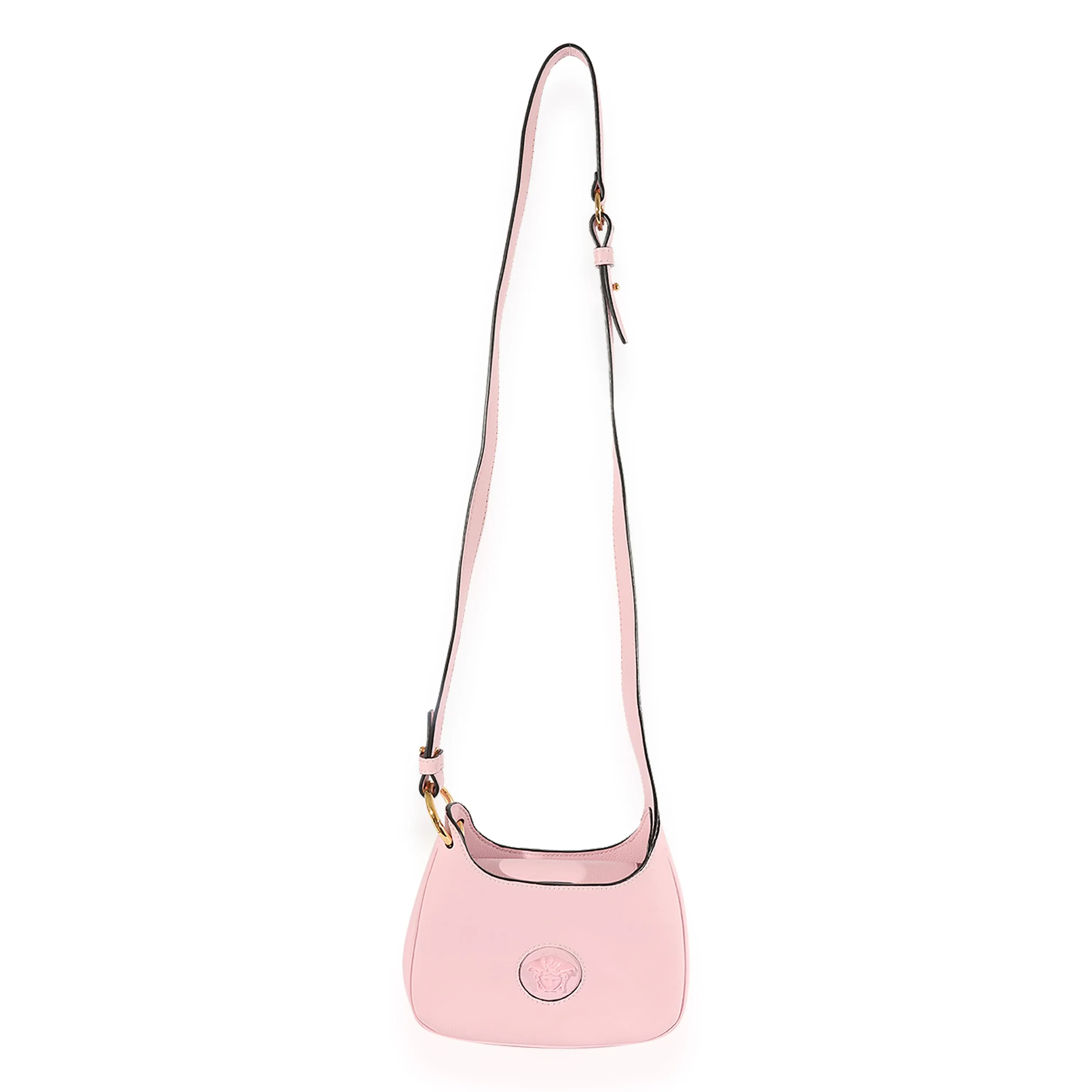 Versace Pale Pink Grained Leather Medusa Crossbody