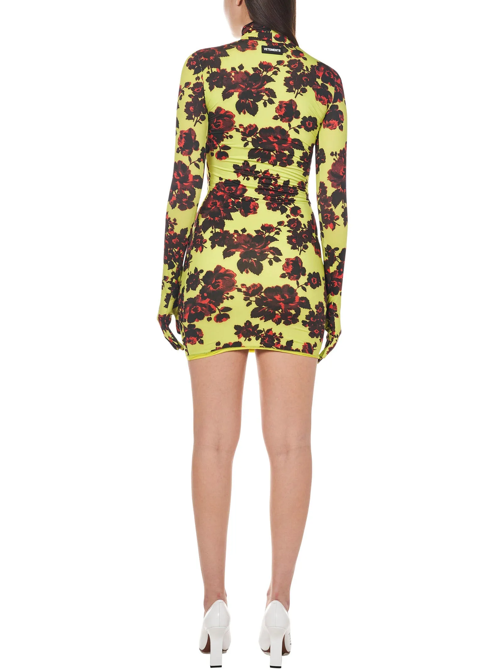 Vetements Floral Printed Turtleneck Dress