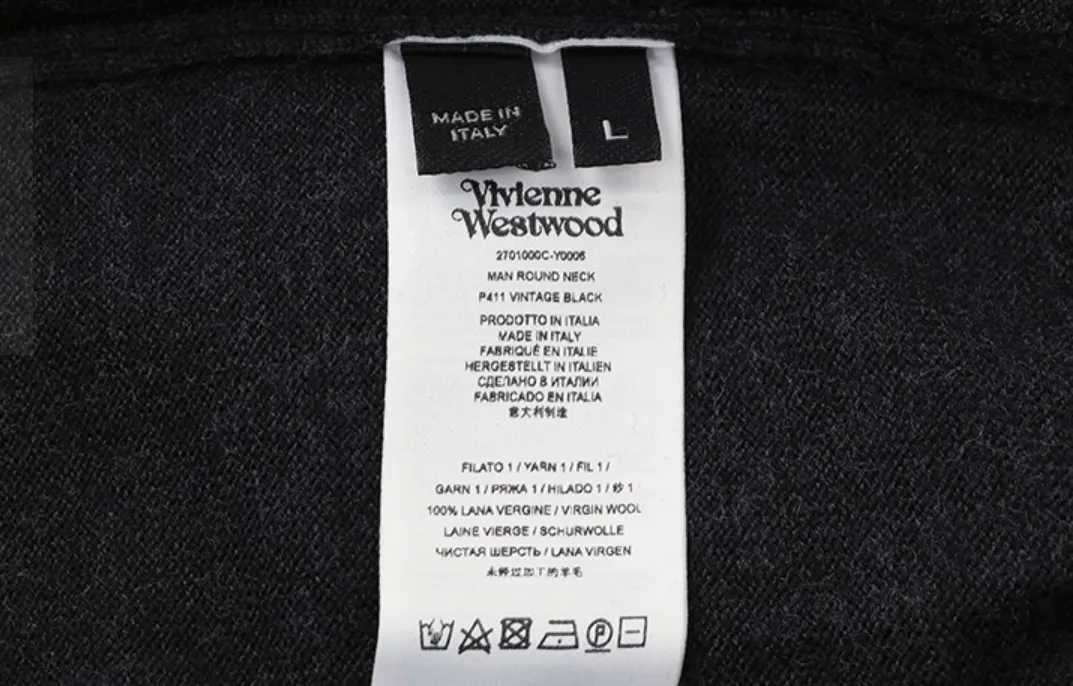 Vivienne Westwood  |Crew Neck Wool Long Sleeves Logo Sweaters