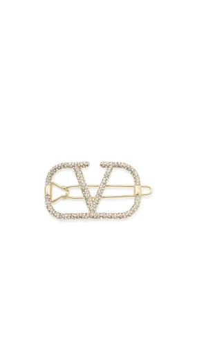 Vlogo Signature Metal And Swarovski Crystal Hair Accessory - Gold