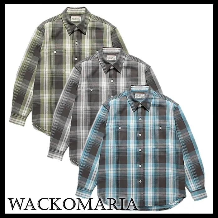 WACKO MARIA  |Other Plaid Patterns Long Sleeves Cotton Shirts