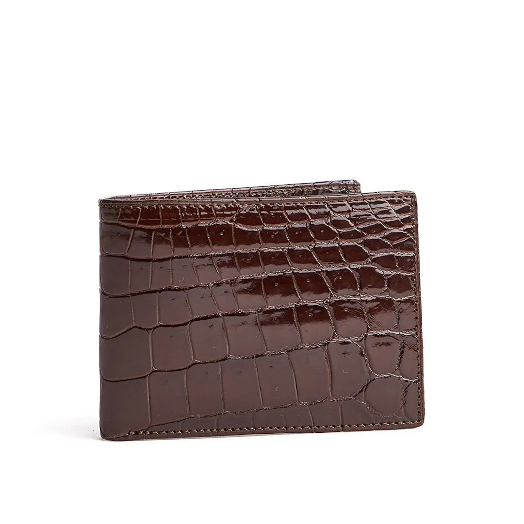 Wallet - Classic Slim Bi-Fold, Chocolate Crocodile