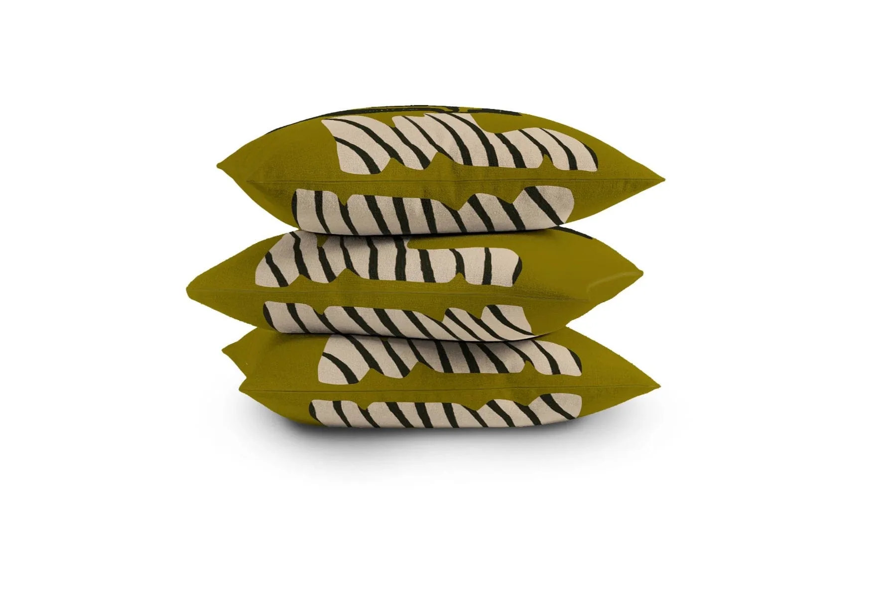 Wavy Fern Modern Throw Pillows