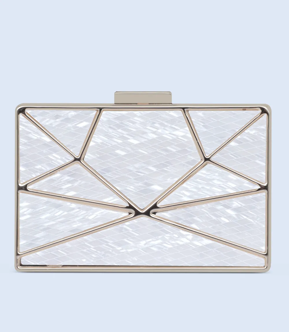 WB2454-IVORY-Women Snazzy Clutch