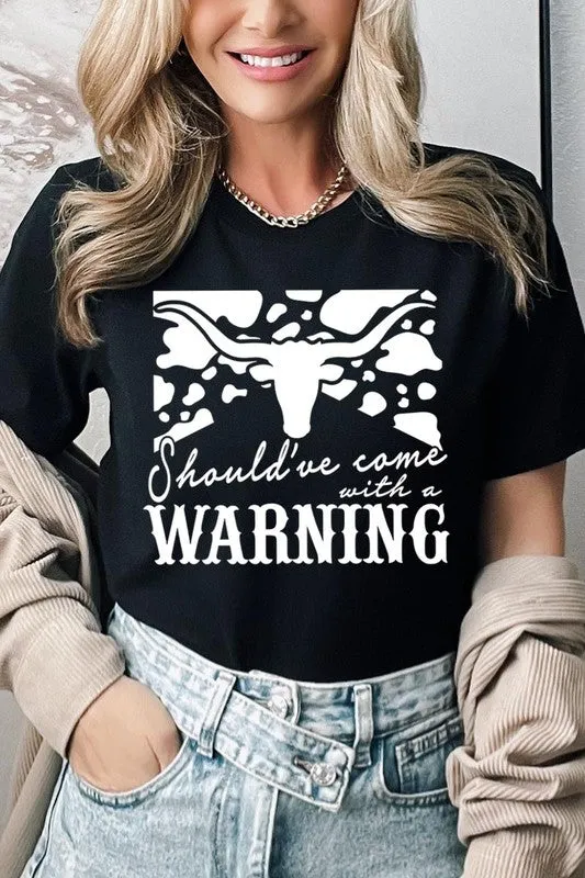 Western Cow Animal Warning Graphic T Shirts