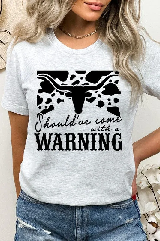 Western Cow Animal Warning Graphic T Shirts