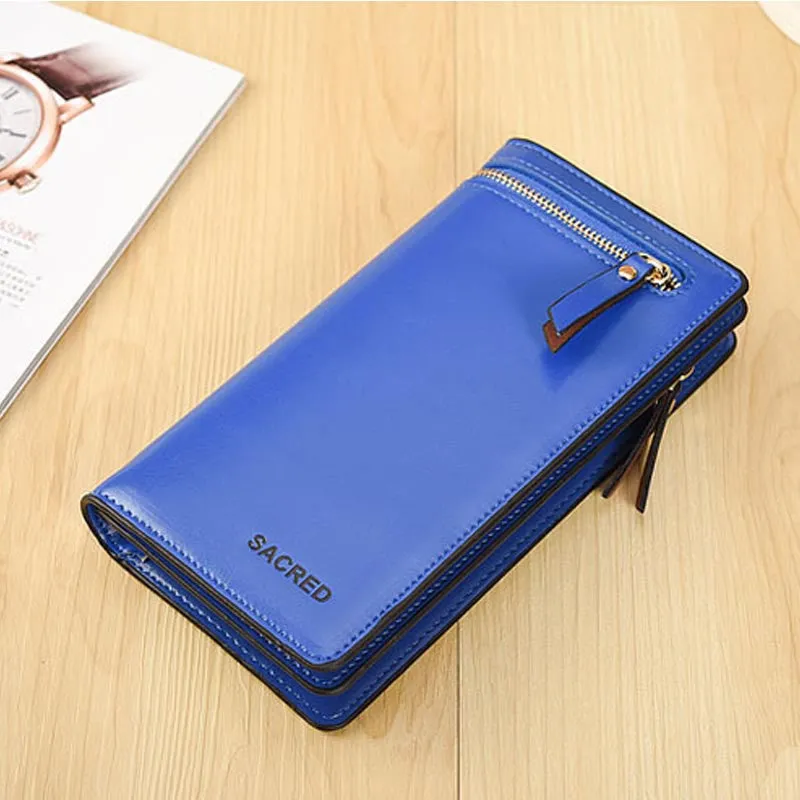 Women Bifold Zipper Wallet PU Card Clutch Holers Purse bag