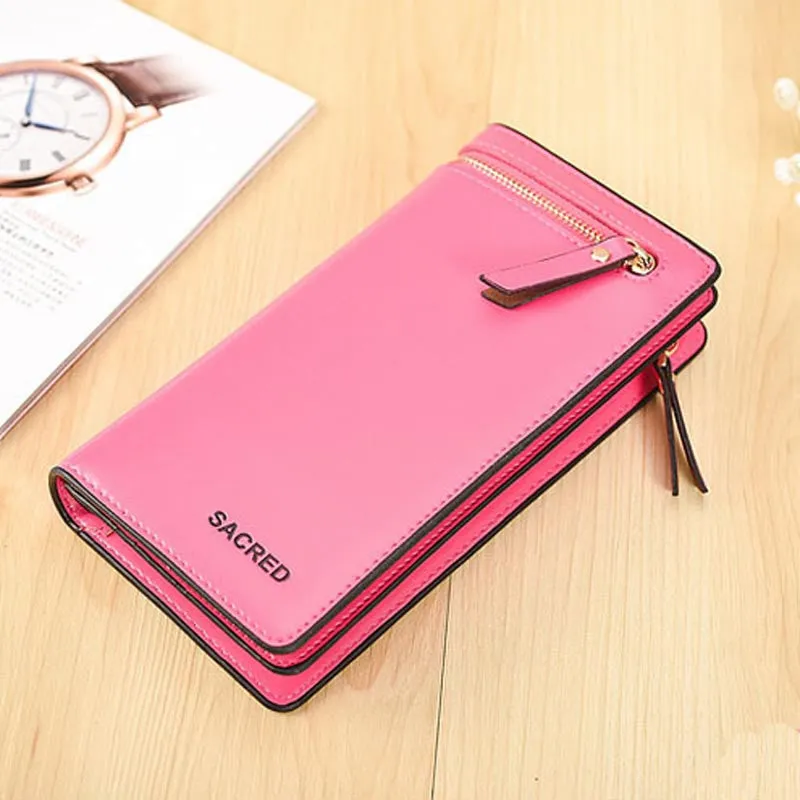 Women Bifold Zipper Wallet PU Card Clutch Holers Purse bag