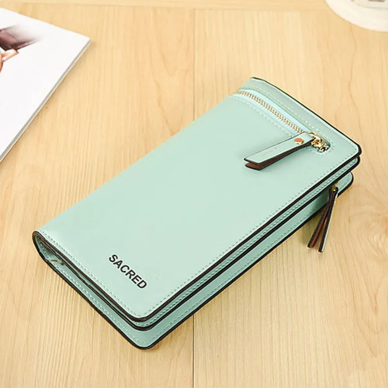 Women Bifold Zipper Wallet PU Card Clutch Holers Purse bag