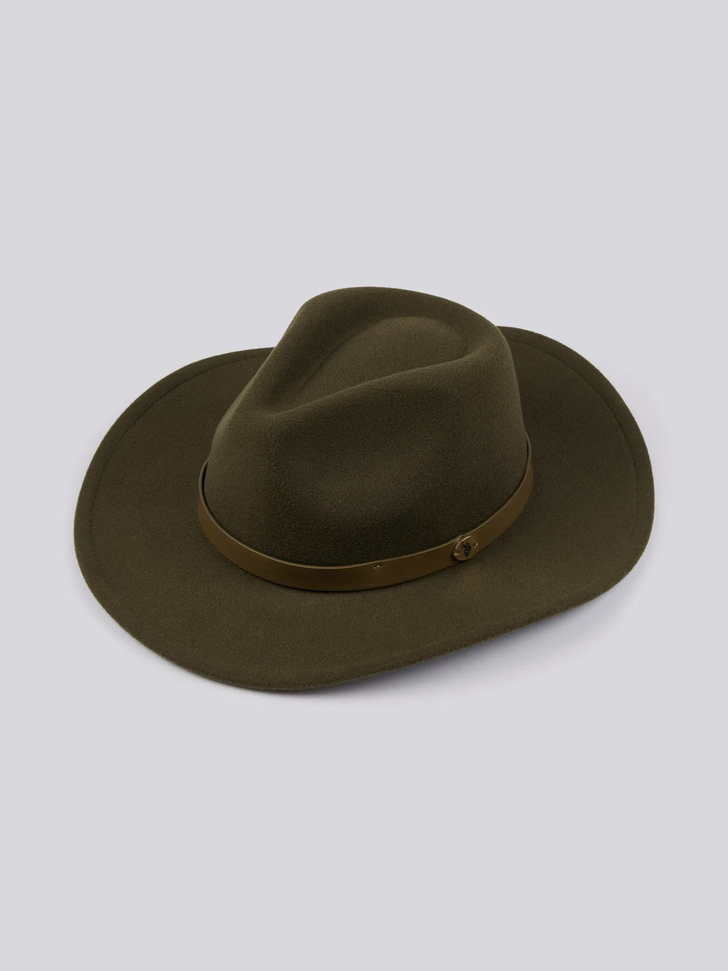 Womens Check Felt Fedora Hat in Chimera