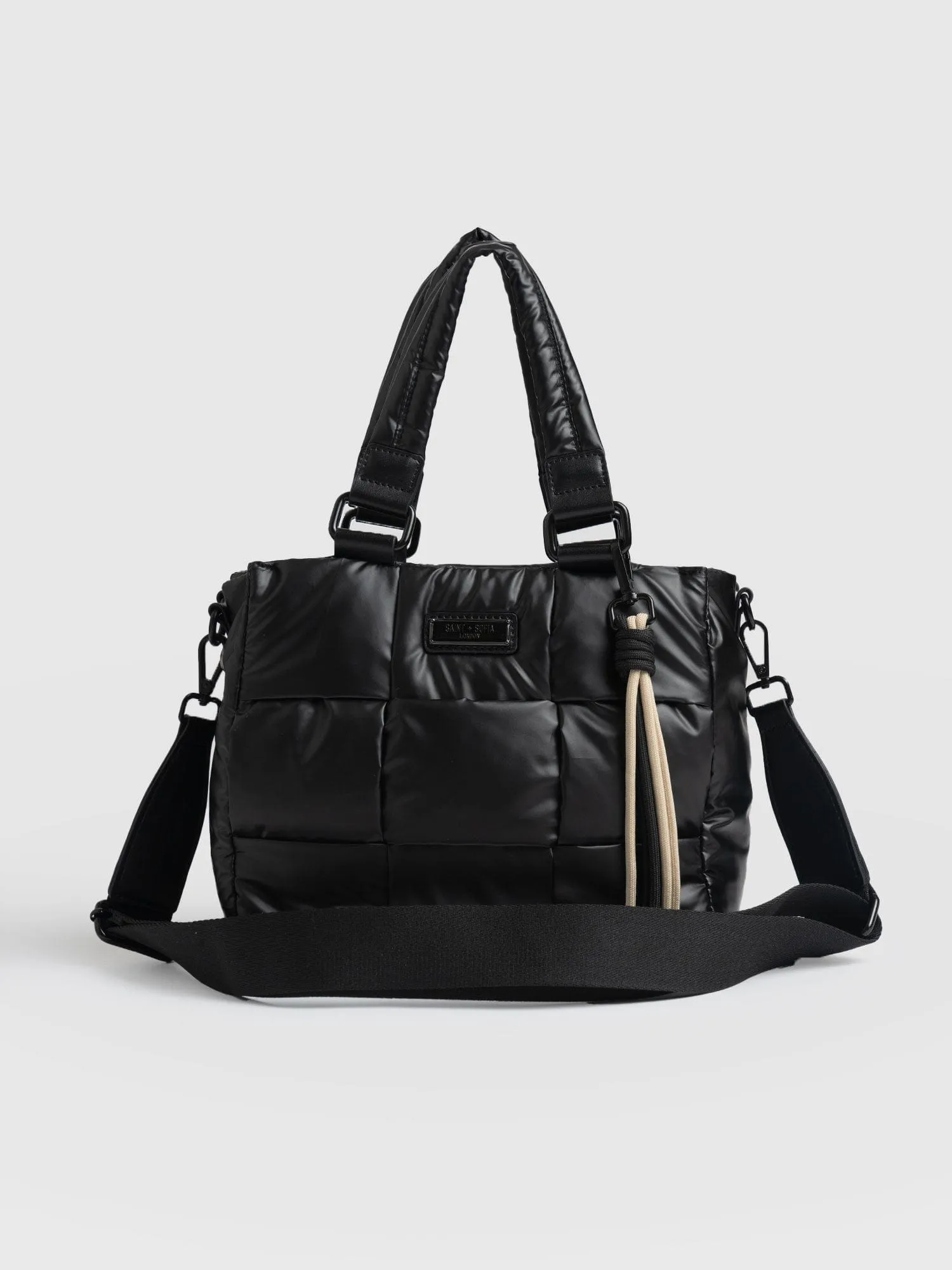 Woven Mini Penny Tote Bag - Gloss Black