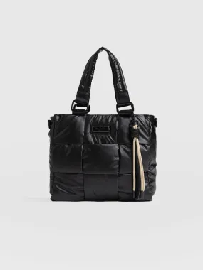 Woven Mini Penny Tote Bag - Gloss Black