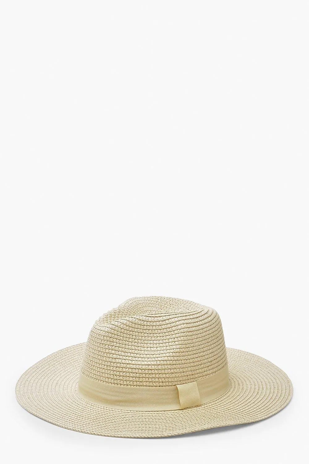 Woven Straw Fedora Hat