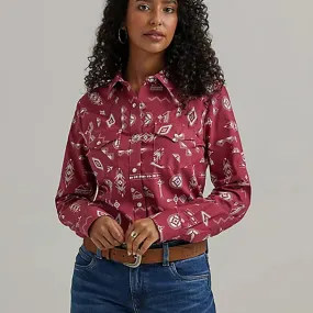 Wrangler Women's Desert Red Aztec Shirt