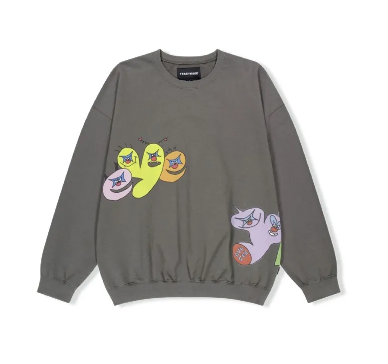 YESEYESEE  |U-Neck Long Sleeves Cotton Sweatshirts