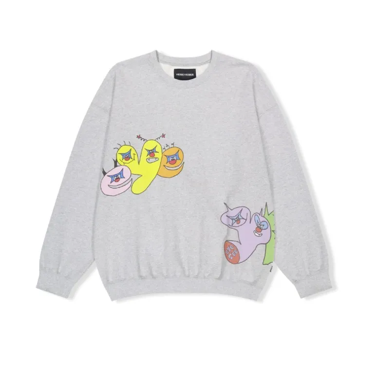 YESEYESEE  |U-Neck Long Sleeves Cotton Sweatshirts