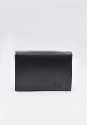 YOHJI YAMAMOTO DISCORD DX-I09-707 QUADERNA SMALL CLUTCH BLACK