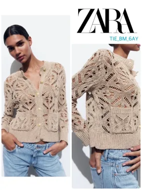 ZARA  |Casual Style Long Sleeves Cotton Cardigans